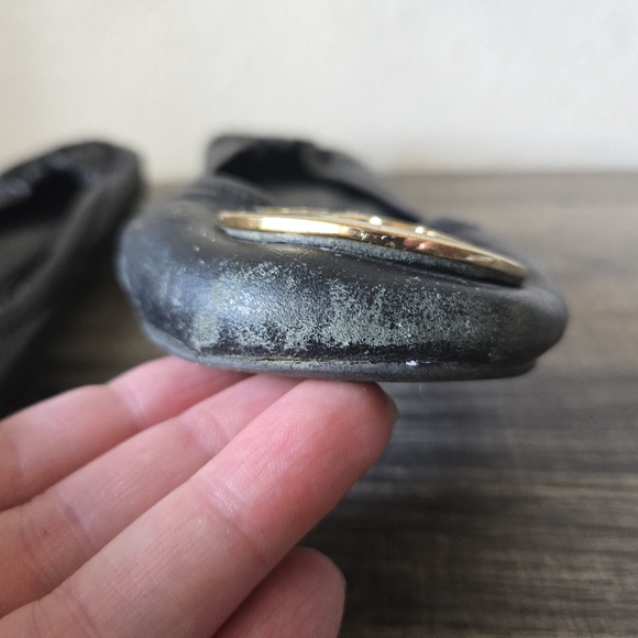 Tory Burch Black Leather Ballet Flats, Size 9M - Picture 6 of 16